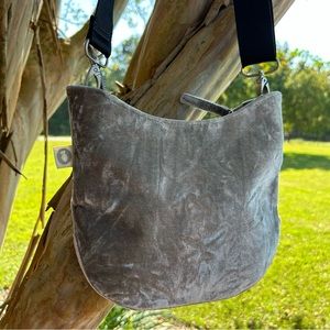 KOALA KANVAS GRAY SUEDE CROSSBODY PURSE New !!